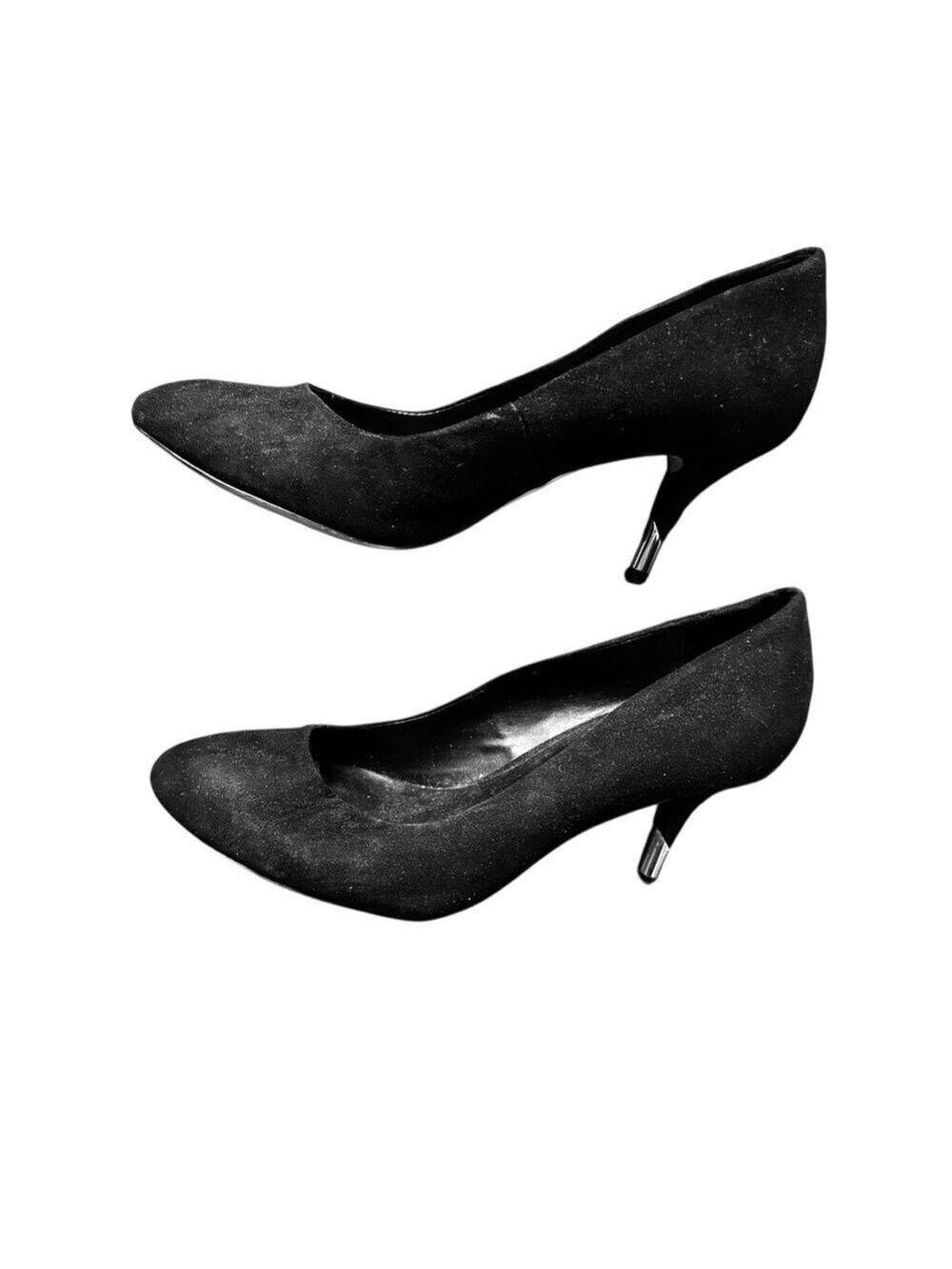 Call It Spring Black Faux Suede Stiletto Heels 3” Size 6